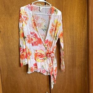 Floral Sheer wrap top